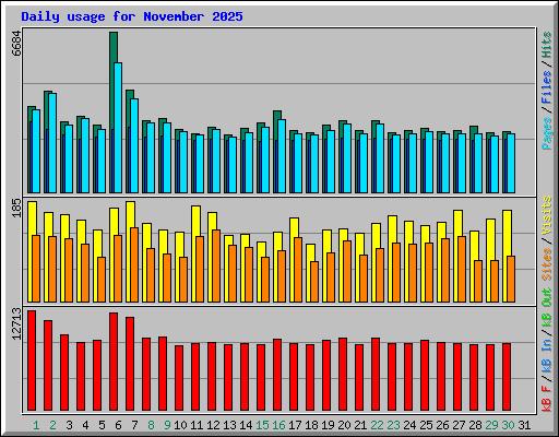 Daily usage for November 2025