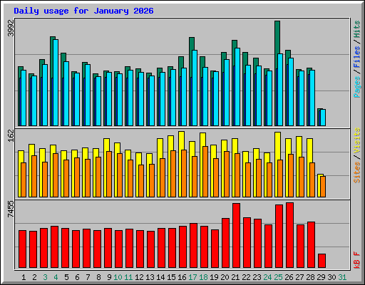 Daily usage for January 2026