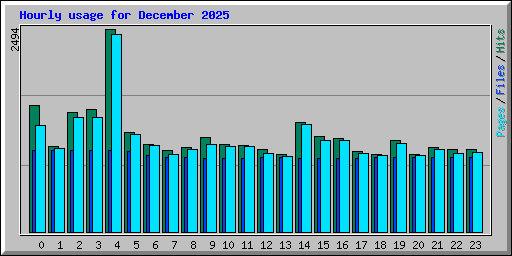 Hourly usage for December 2025